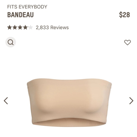 SOLD - (2) Skims Fits Everybody Bandeau Bralette in Clay and Onyx Size XS - Picture 2 of 5